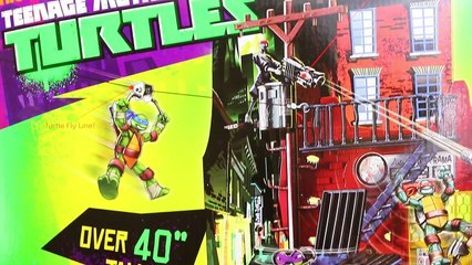 Ninja Turtles New Secret Sewer Lair Play Set Toy Review Donatello Zipline Attacks and Kicks Shredde
