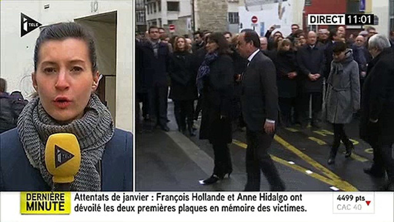Honte - Charlie Hebdo: Le nom de Georges Wolinski mal orthographié sur la plaque d'hommage dévoilée ce matin par Hollande - Regardez