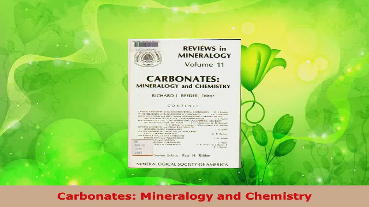 PDF Download  Carbonates Mineralogy and Chemistry PDF Full Ebook