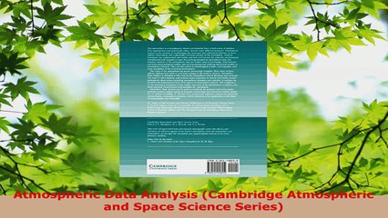 PDF Download  Atmospheric Data Analysis Cambridge Atmospheric and Space Science Series Read Online