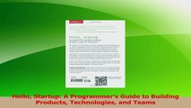 PDF Download  Hello Startup A Programmers Guide to Building Products Technologies and Teams PDF Full Ebook