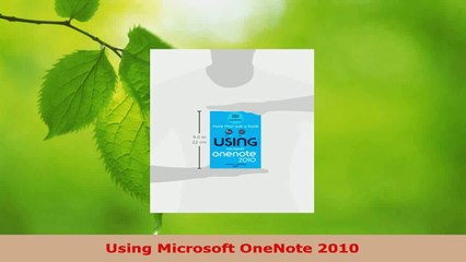 Read  Using Microsoft OneNote 2010 EBooks Online