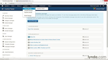 051 Configuring the back-end and front-end administrator screens and options - Working with Joomla! 3.3