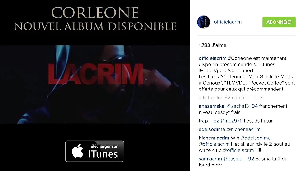 Lacrim - Spot Instagram