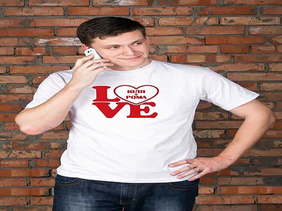 Незаменимый подарок на все случаи жизни - Футболка мужская с вашим текстом LOVE в г. Кемерово