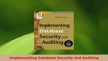 PDF Download  Implementing Database Security and Auditing Read Online