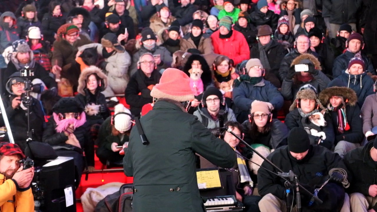 Laurie Anderson's "Concert for Dogs" in Times Square