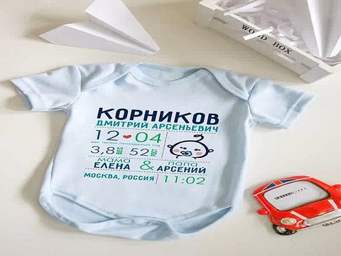 Лучший подарок на день рождения - Боди для малыша с вашим текстом Первая визитная карточка в г. Краснодар