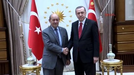 Erdoğan, Fransa Savunma Bakanı Drian'ı Kabul Etti
