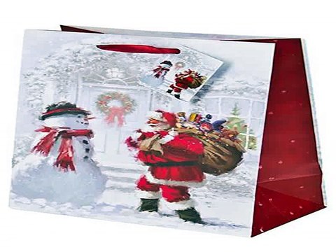 Самый лучший подарок на именины - Пакет подарочный новогодний Дед Мороз со снеговиком в г. Барнаул