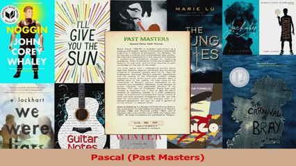 PDF Download  Pascal Past Masters PDF Full Ebook
