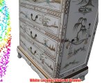 Chinese Oriental Furniture - White Lacquer Chest of Drawer with Mother of Pearl