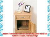 Modern Furniture Direct Aspen Solid Oak Bedside Table and Cabinet Bedroom Furniture Beige