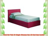 Nicki Hot Pink 3ft Single Ottoman Gas Lift Bed faux leather