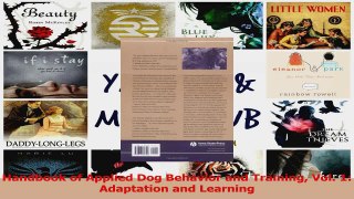 PDF Download  Handbook of Applied Dog Behavior and Training Vol 1  Adaptation and Learning Read Online