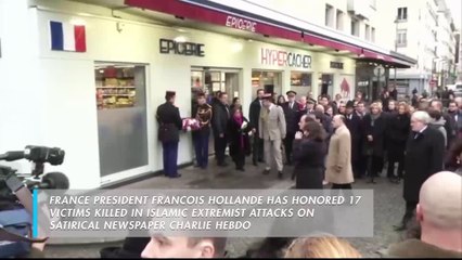 French President Honors Charlie Hebdo, Kosher Market Victims