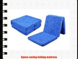 Foldable Mattress Single Guest Folding Mattress Blue ca 195 x 65 x 8 cm