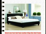 Black Low Foot End Faux Leather King Size 5ft Bed Frame