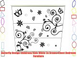 Butterfly Design Childrens/Kids White 3x Drawer Chest Bedroom Furniture
