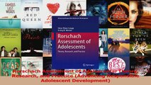 PDF Download  Rorschach Assessment of Adolescents Theory Research and Practice Advancing Responsible Download Full Ebook