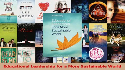 PDF Download  Educational Leadership for a More Sustainable World PDF Online