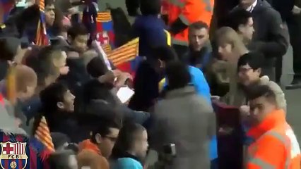 Neymar is giving the autograph to his fansis 05.01.2016