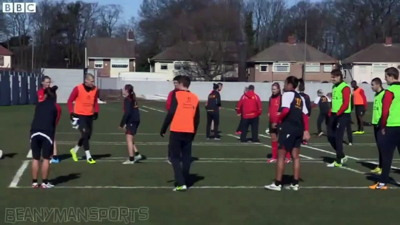 Luis Suarez Puts Bad Tackle In On Liverpool Ladies Player During Training