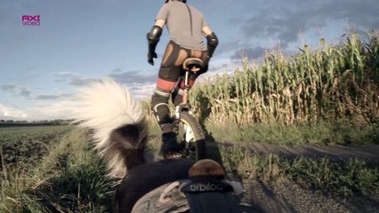Dog filming Unicycle - GoPro Dog Mount | Border Collie Hund filmt Einradtour (MUni)