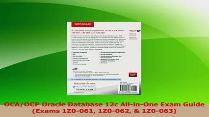 PDF Download  OCAOCP Oracle Database 12c AllinOne Exam Guide Exams 1Z0061 1Z0062  1Z0063 PDF Full Ebook
