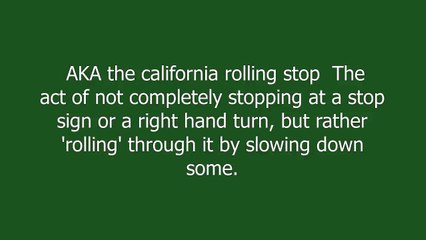 california stop meaning and pronunciation