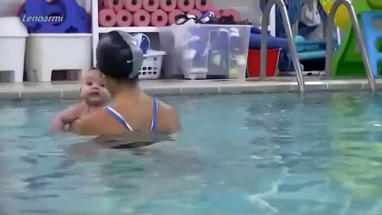 Babies swimming