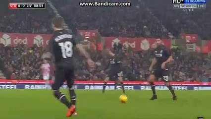Adam Lallan Super Offside Chance Stoke City 0-0 Liverpool 05-01-2016 -