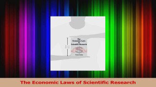 PDF Download  The Economic Laws of Scientific Research PDF Online