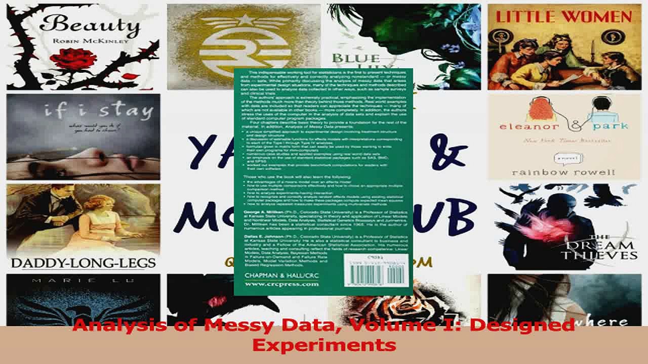 PDF Download  Analysis of Messy Data Volume I Designed Experiments PDF Online