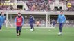 Lionel Messi Incredible nutmeg on to Javier Mascherano during Barcelona open training
