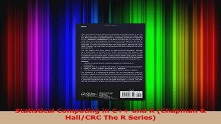 PDF Download  Statistical Computing in C and R Chapman  HallCRC The R Series Download Full Ebook