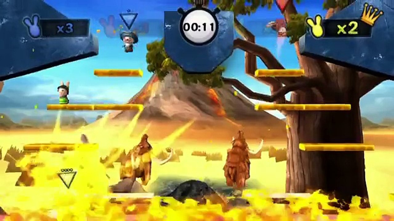 Conejos rabiosos Raving Rabbids Travel in Time bwaaah a los futuros Conejos remolque Volver