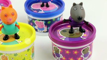 Peppa Pig Play Doh Surprise Cans Frozen hidden surprises in Peppa dough