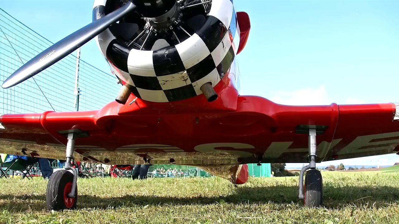 AT 6 TEXAN 2X BIG RC SCALE MODEL AIRPLANE SYNCHRO FLIGHT DISPLAY / RC Airshow Hausen am Al