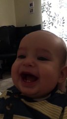 Cute baby laughing funny smile