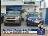 Resolución establece cupos para importación de autos