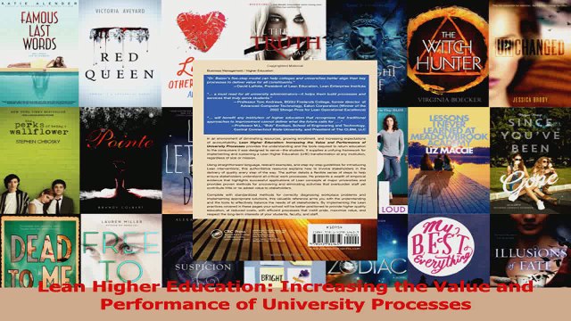 PDF Download Lean Higher Education Increasing the Value and Performance of University Processes Download Online