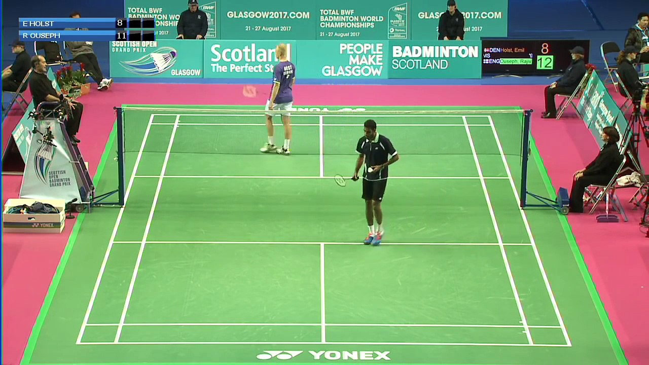 Badminton - Emil Holst vs Rajiv Ouseph (MS, QF) - Scottish Open 2015