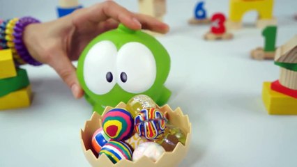 CANDY FEAST! Om Nom Monster Frog (Cut The Rope) Learn to Count NUMBER TRAIN Videos for Kid