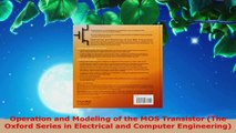 Read  Operation and Modeling of the MOS Transistor The Oxford Series in Electrical and Computer PDF Online