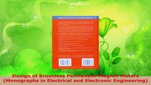 Read  Design of Brushless PermanentMagnet Motors Monographs in Electrical and Electronic Ebook Free