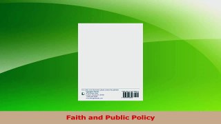 Download  Faith and Public Policy PDF Free