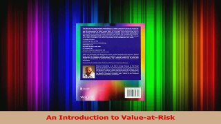 PDF Download  An Introduction to ValueatRisk Download Online
