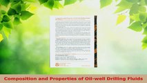 Read  Composition and Properties of Oilwell Drilling Fluids Ebook Free