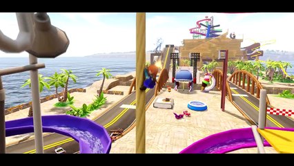 SPIDER-MAN & IRON MAN Drive Red Colorful Bus with Disney's Frozen Princess ANNA Playground Fun !